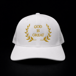 God Is Great- White Flexfit Cap